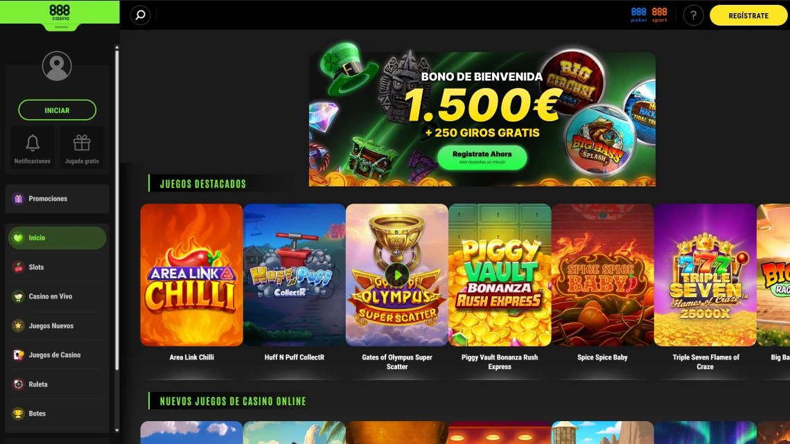 Captura de pantalla ilustrativa de 888 Casino